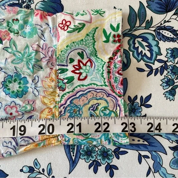 Talbots Pink & Green Paisley Floral Button Down Collared Cotton Shirt Size X - Picture 14 of 14